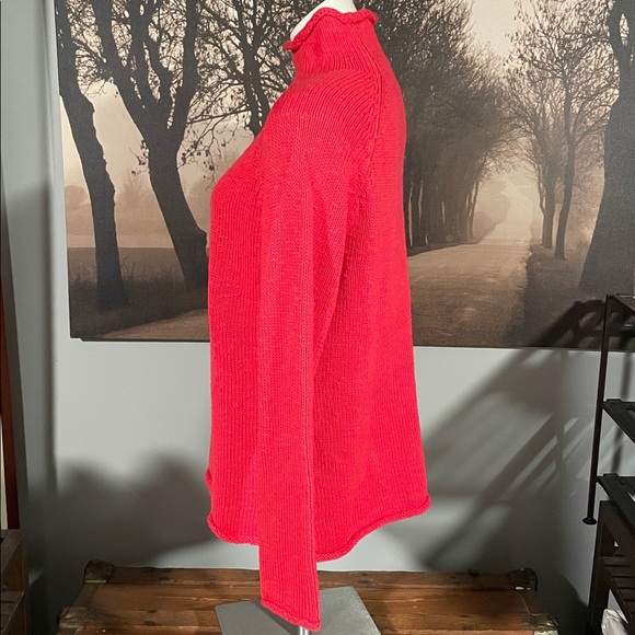 L.L. Bean Vibrant Red Knit Sweater - L - Picture 3 of 6